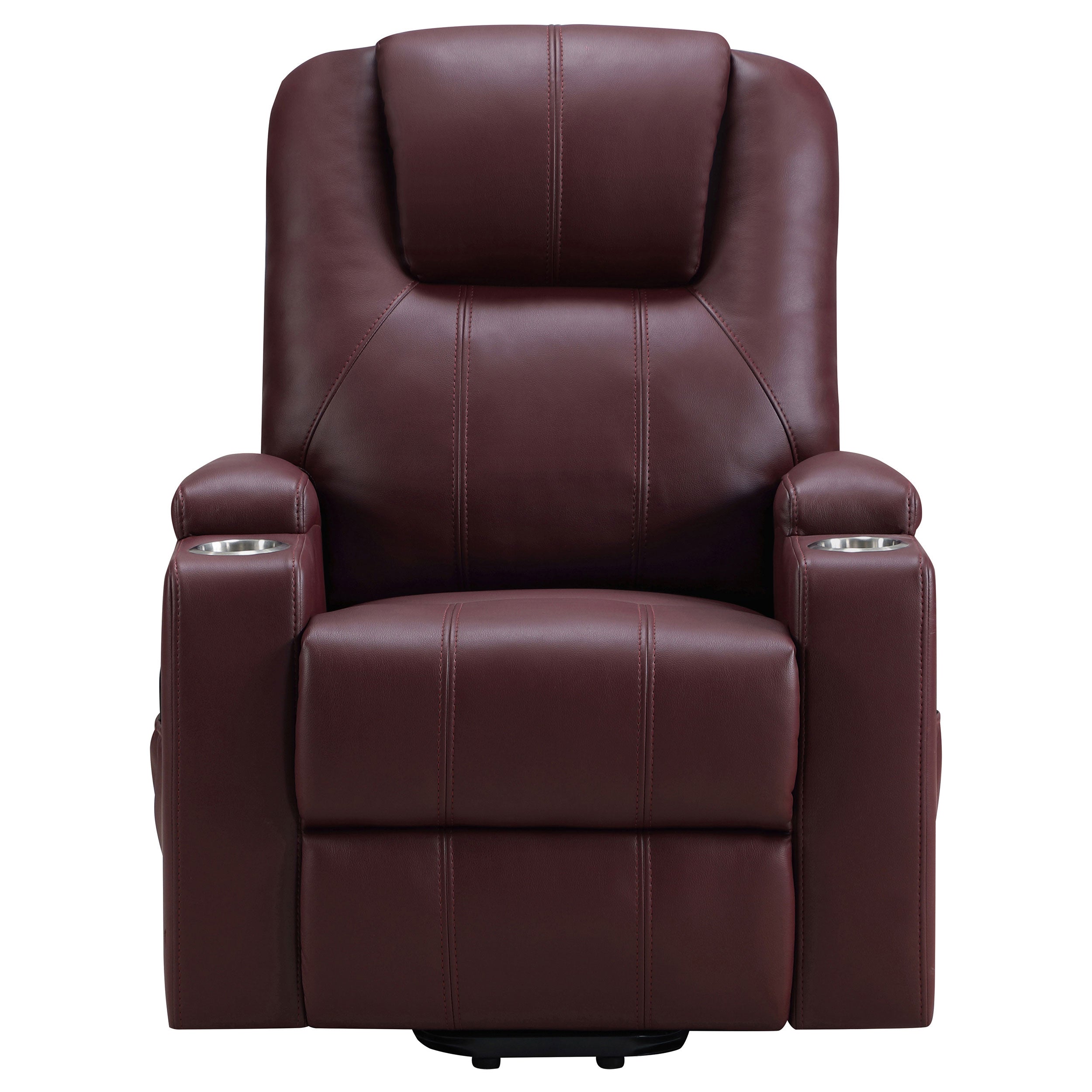 Macklin Wine Upholstered Power Lift Massage Recliner
