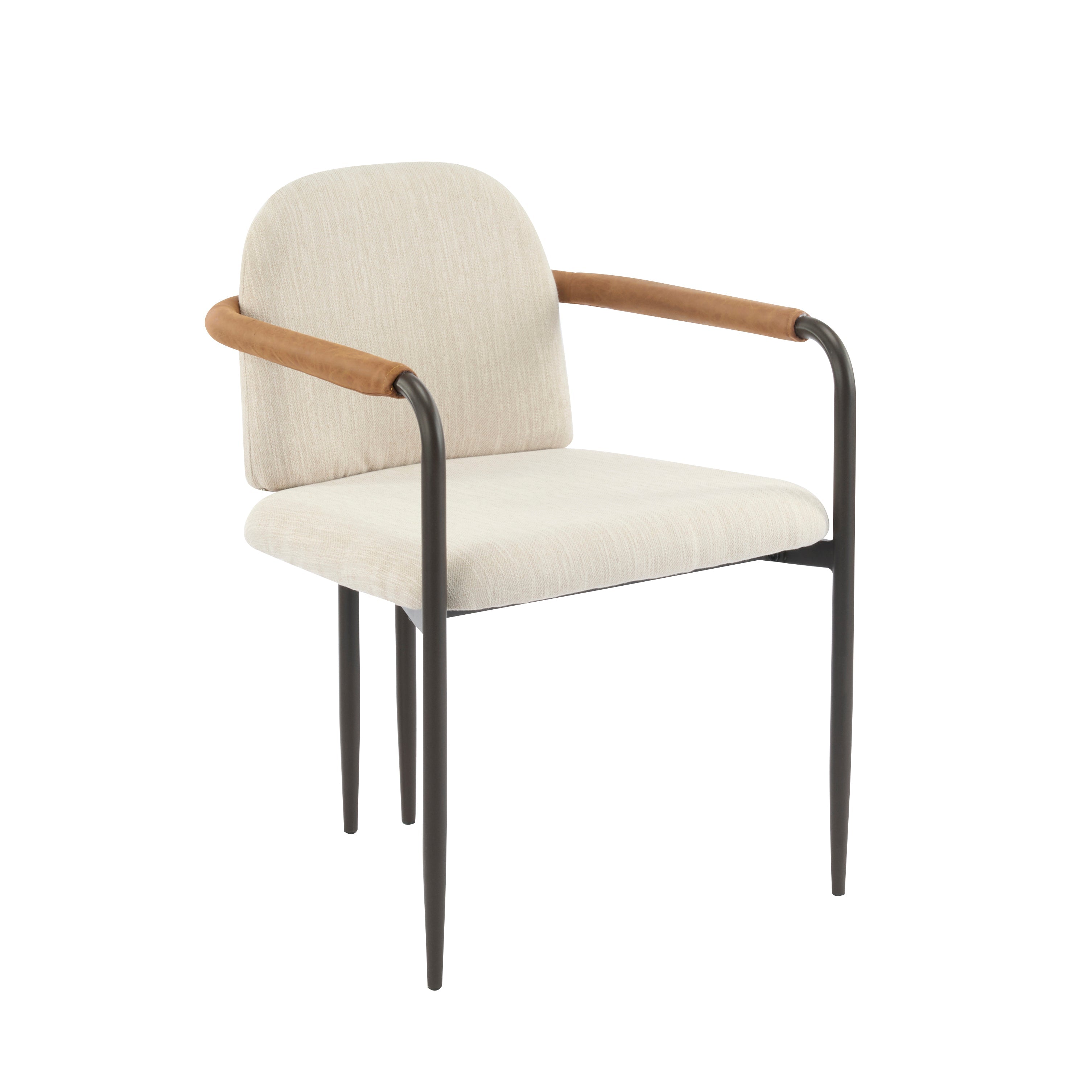 Dining Chair Set of 2 - Espresso and Beige
