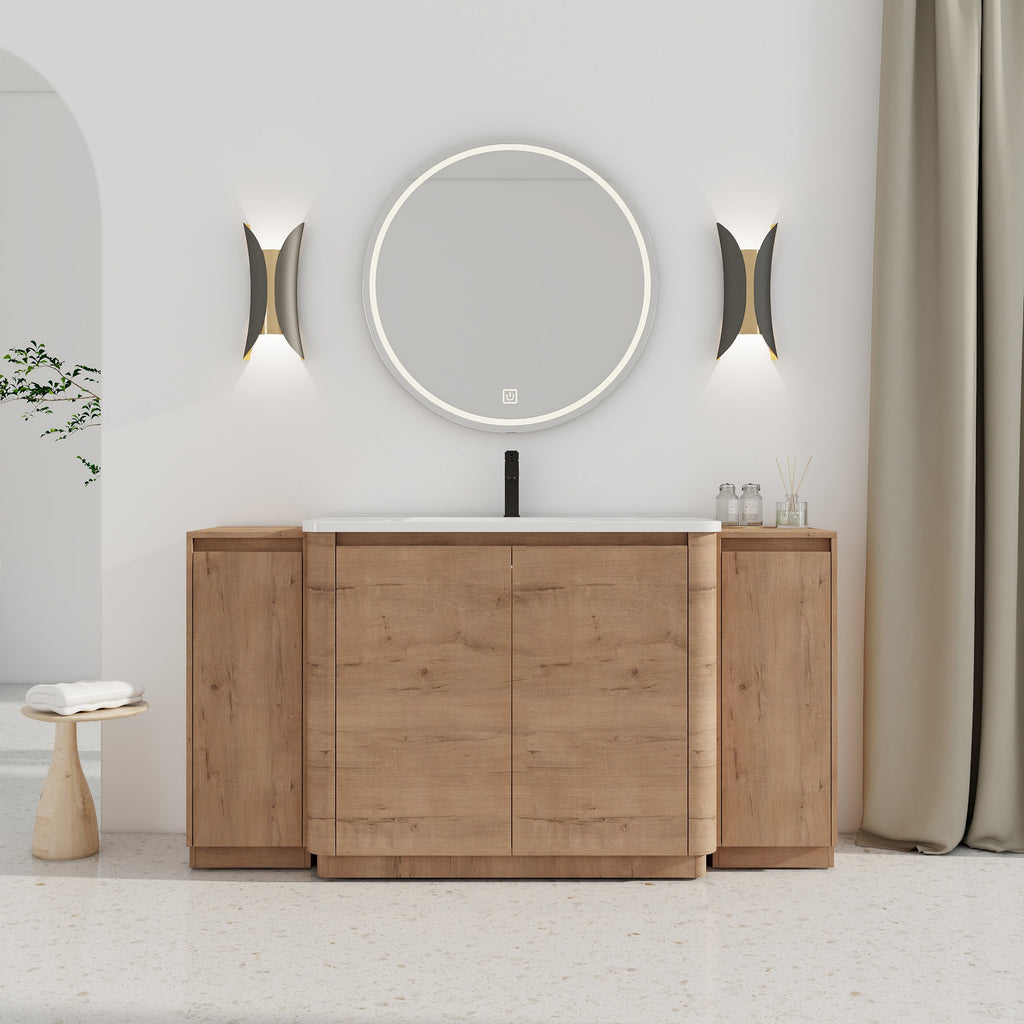 64'' Freestanding Bathroom Vanity with Ceramic Sink