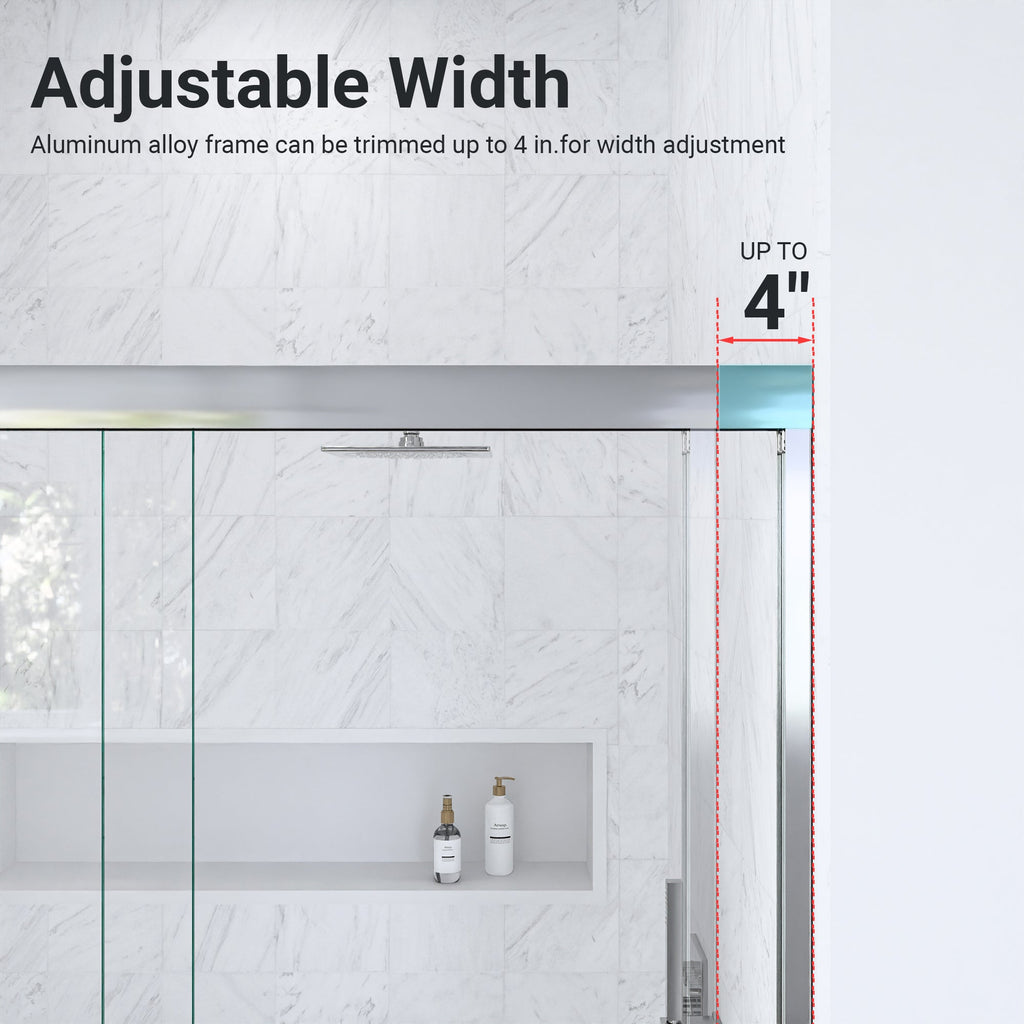 Semi-Frameless Double Sliding Shower Door