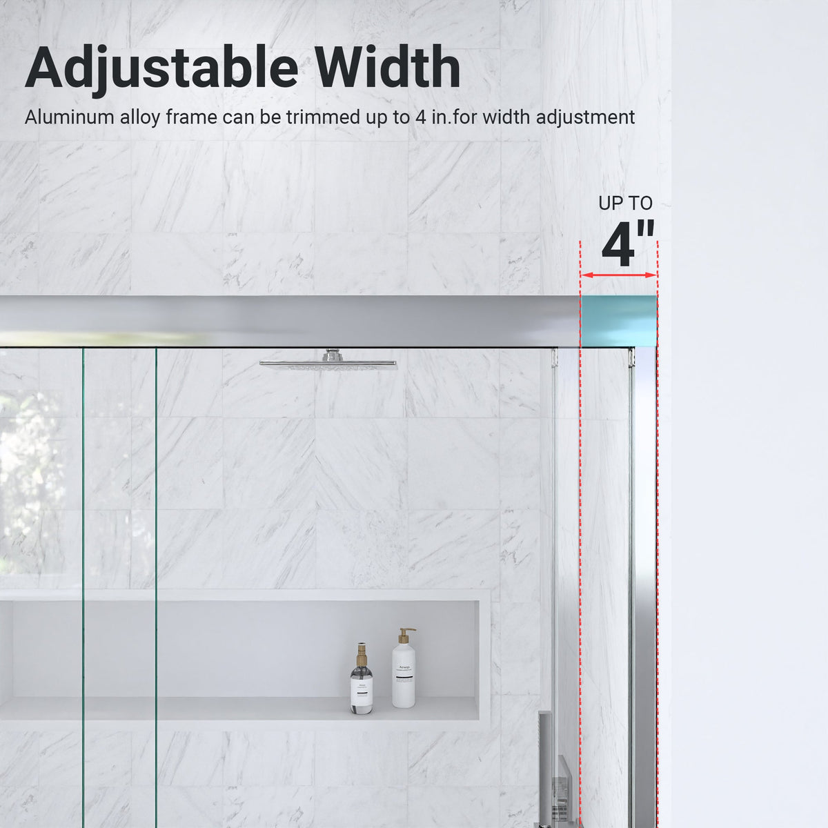 Semi-Frameless Double Sliding Shower Door