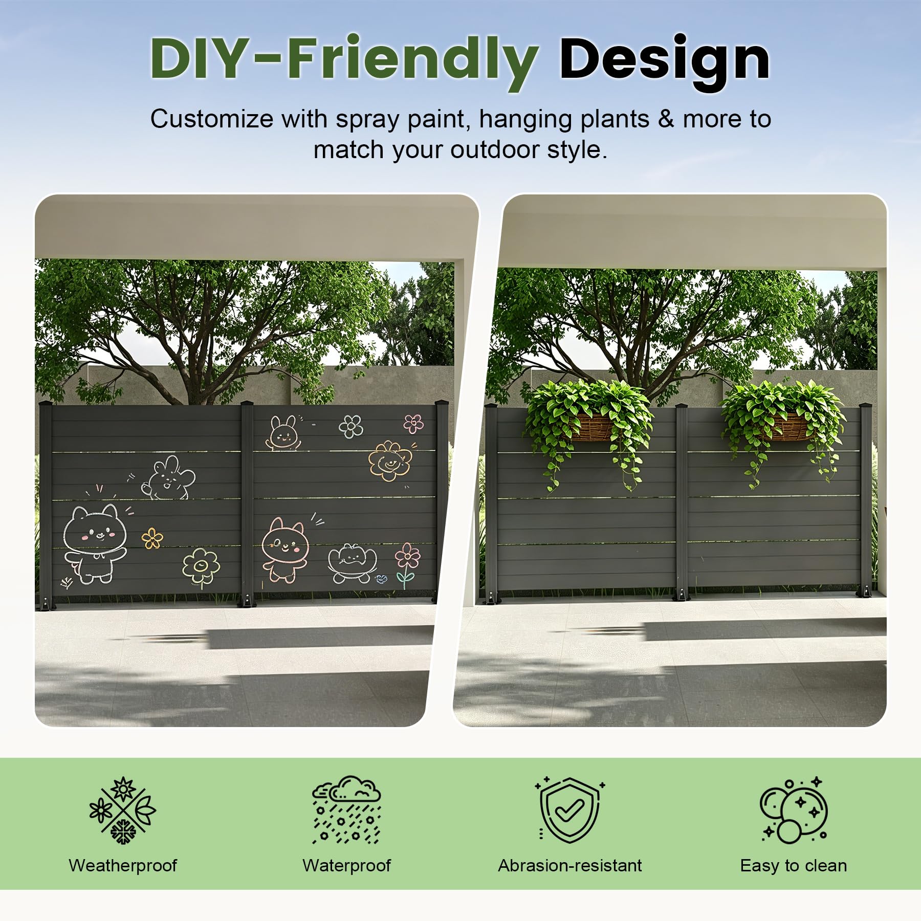 50" W x 49" H Outdoor Privacy Screen
