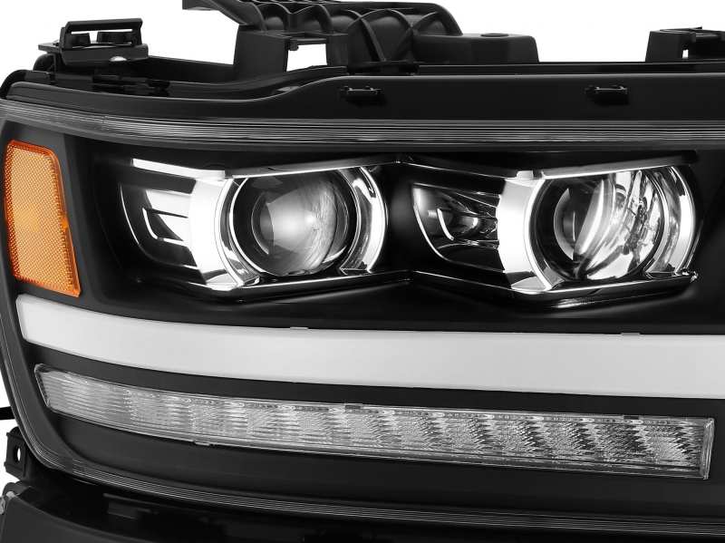 AlphaRex 19-20 Dodge Ram 1500 LUXX LED Proj Headlights Plank Jet Blk w/Activ Light/Seq Signal/DRL 880545 *Discontinued