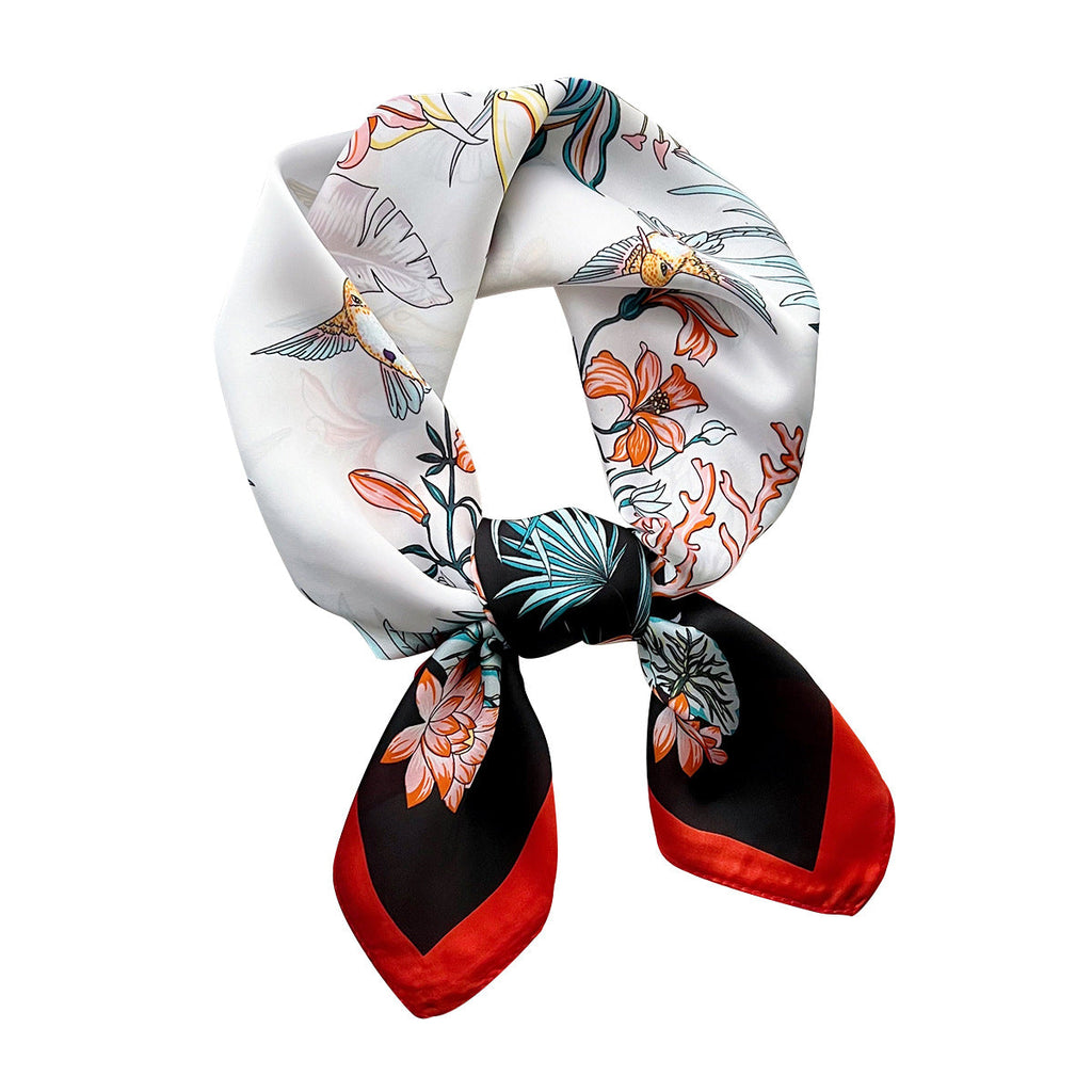 Sun-protective Beach Floral Silk Scarf