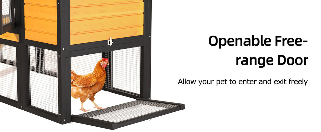 119.5” Outdoor Wooden Chicken Coop with Run