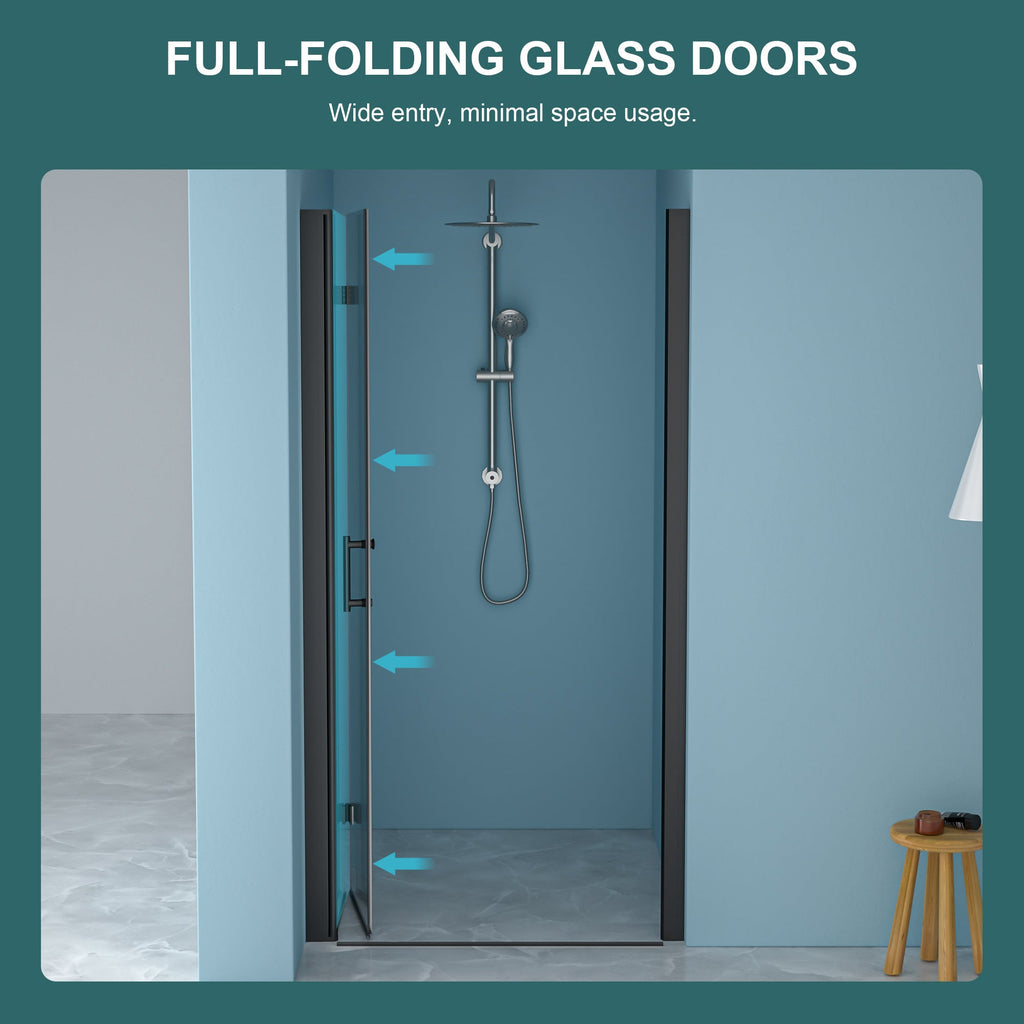36"W x 72"H Fold Frameless Shower Door