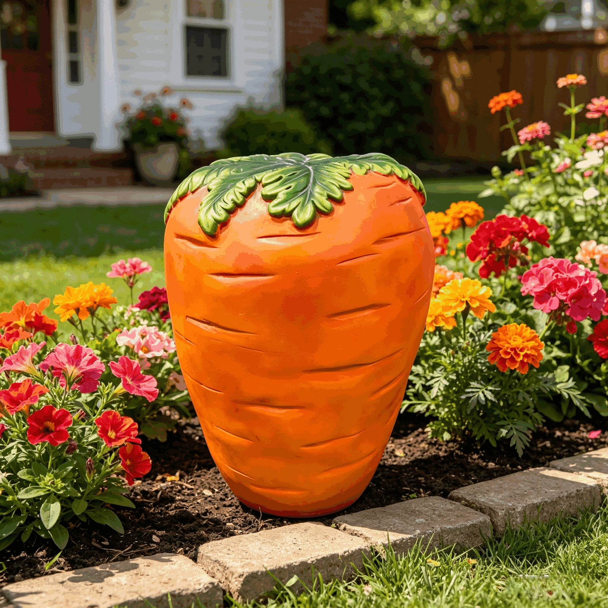 16" Oversized Carrot Shaped Resin Stool