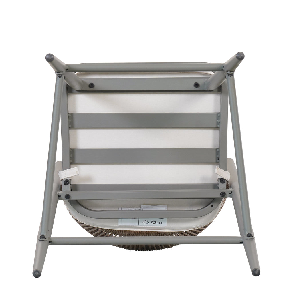 Outdoor 26" Seat Height Metal Frame Counter Stools with PE Rattan Scallop-shaped Backrest