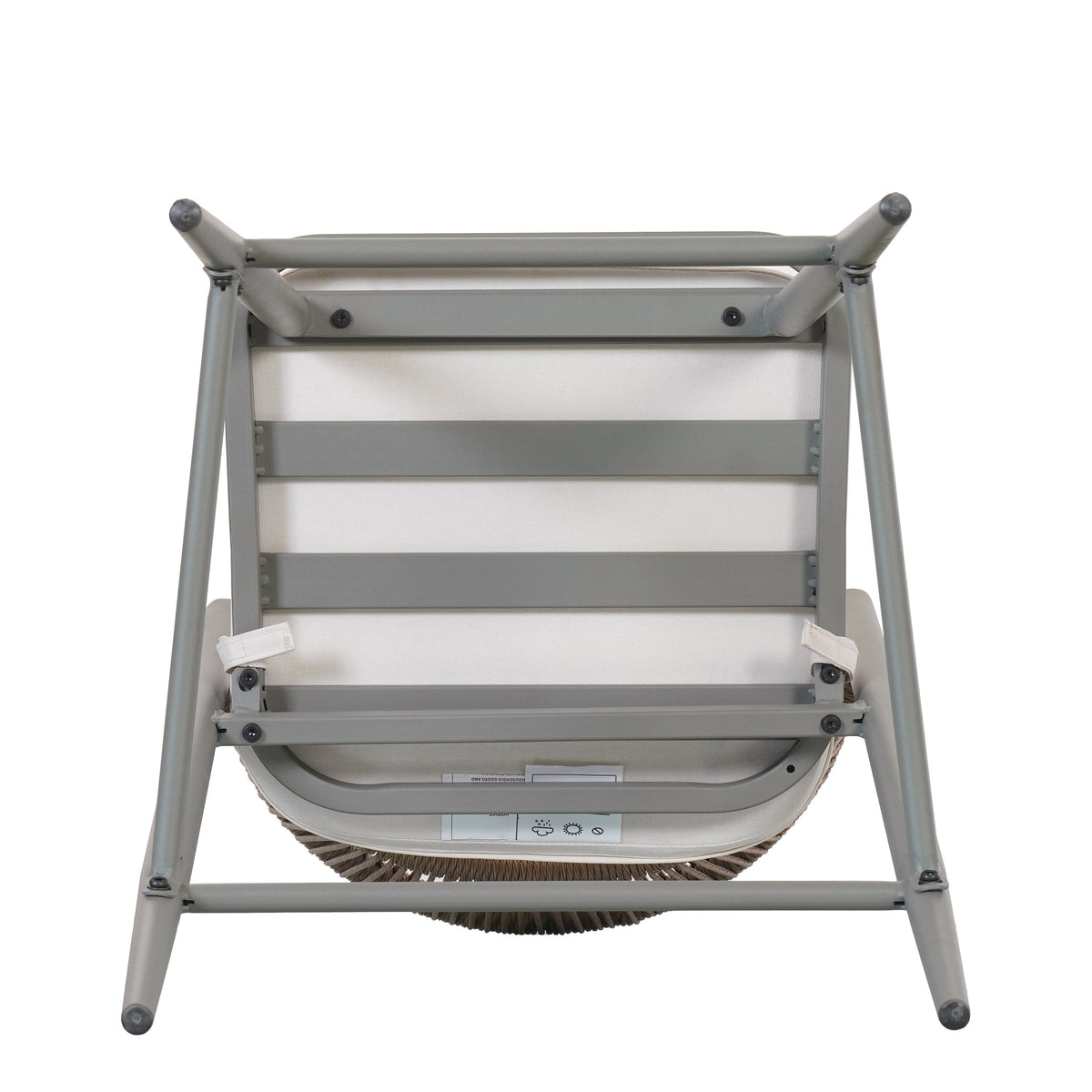 Outdoor 26" Seat Height Metal Frame Counter Stools with PE Rattan Scallop-shaped Backrest