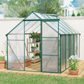 6X10FT Polycarbonate Greenhouse with Raised Base