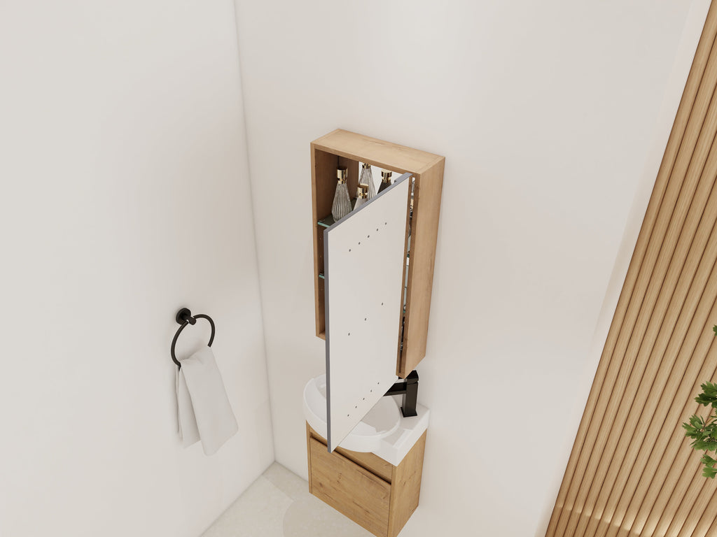 14" Bathroom Mirror Cabinet with Storage
