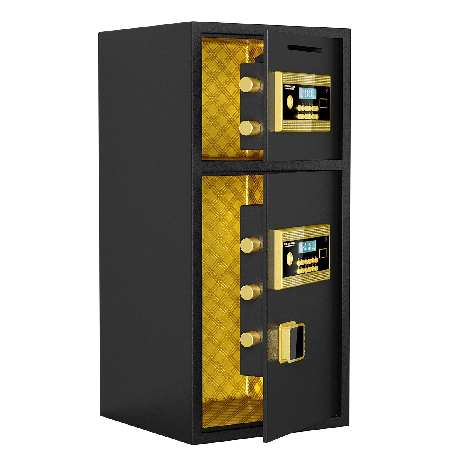 Large Double-Door Coin-Operated Safe with Digital Security Features
