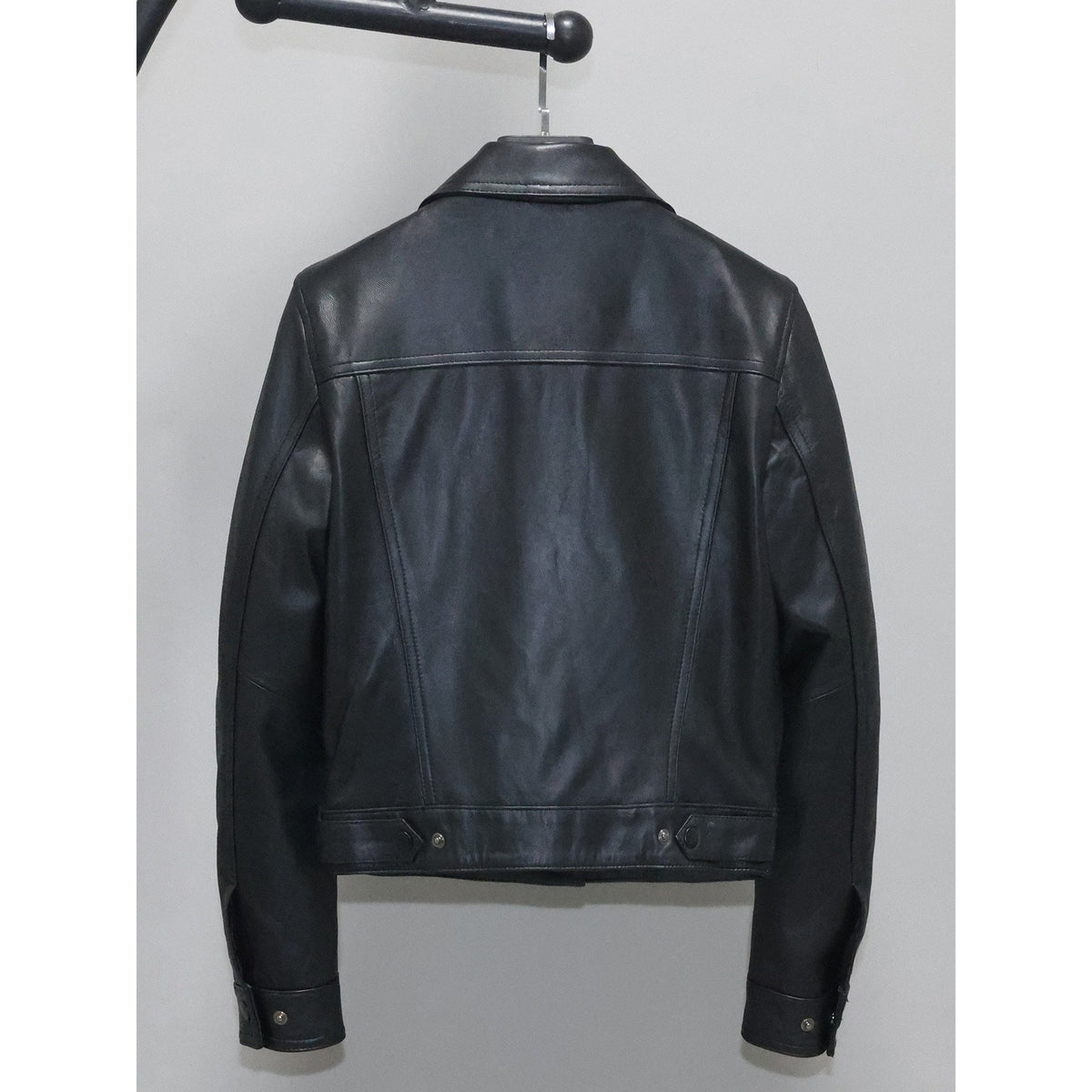 Womens Slim-fit Short Full-Grain Sheepskin Leather Jacket