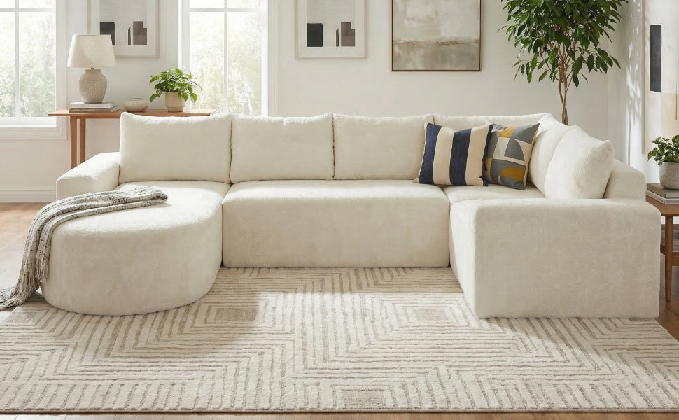 140.5" Oversized Modular Cloud Sectional Sofa