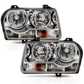 ANZO 2005-2010 Chrysler 300 Crystal Headlight Chrome Amber 121529