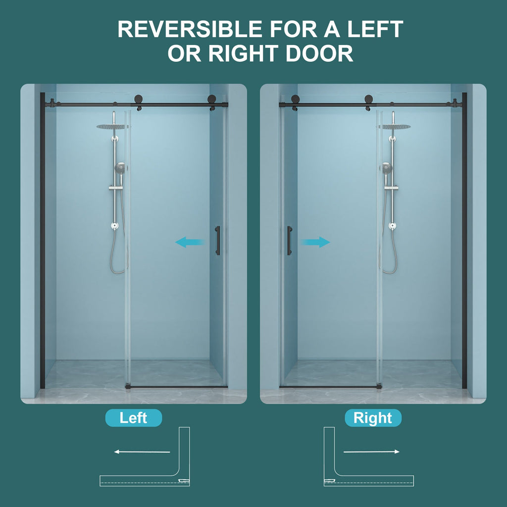 Shower Door 48" W x 76" H Single Sliding Bypass Shower Enclosure