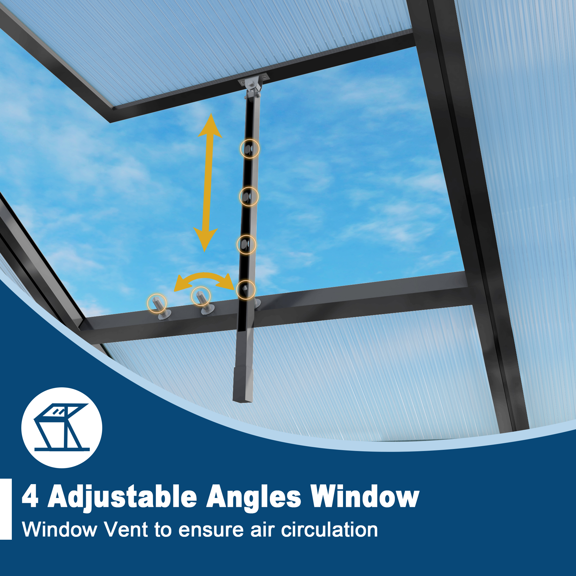 6x8FT Walk-in Outdoor Greenhouse - Polycarbonate
