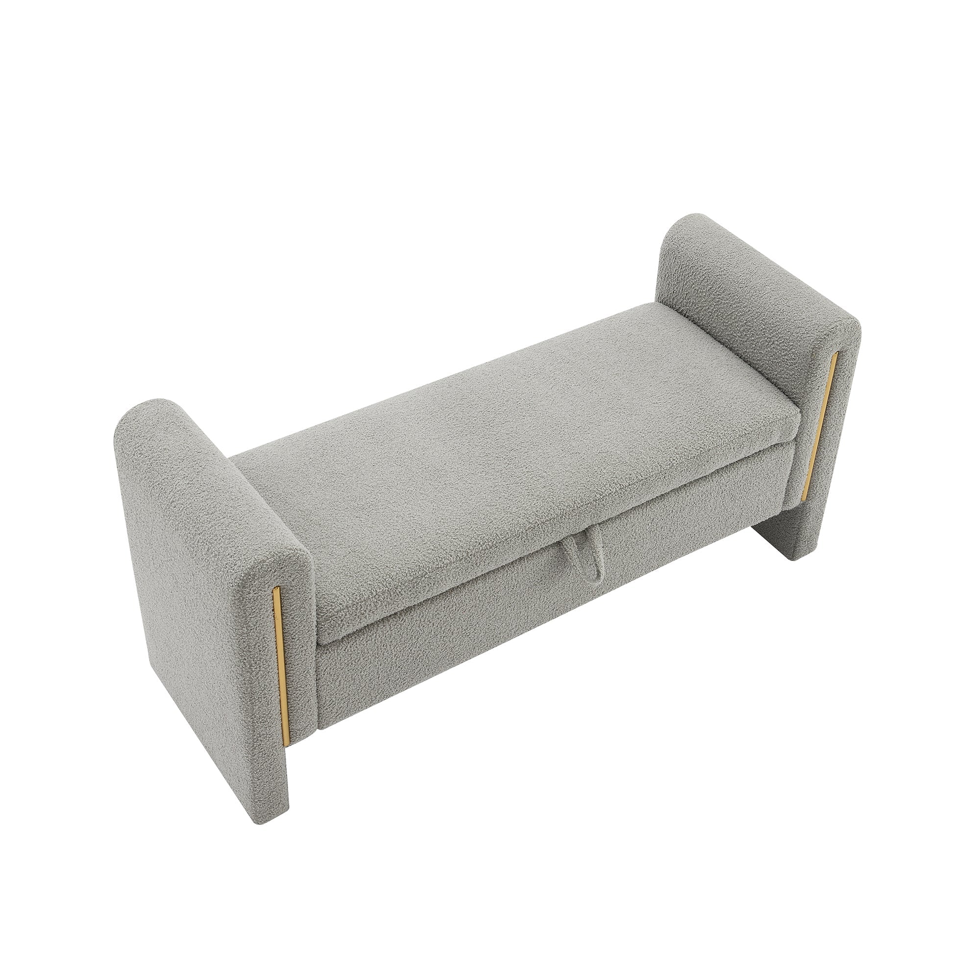 Modern Teddy Bed End Bench with Arms and Storage