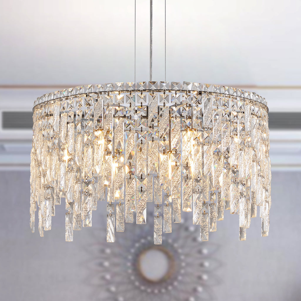 24" Luxurious Round Crystal Chandelier
