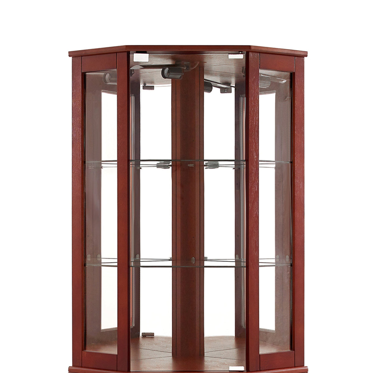6 Shelf Corner Curio Display Cabinet with Lights and Mirrors