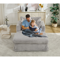 47.7" Oversized Corduroy Chaise Longue with Ottoman