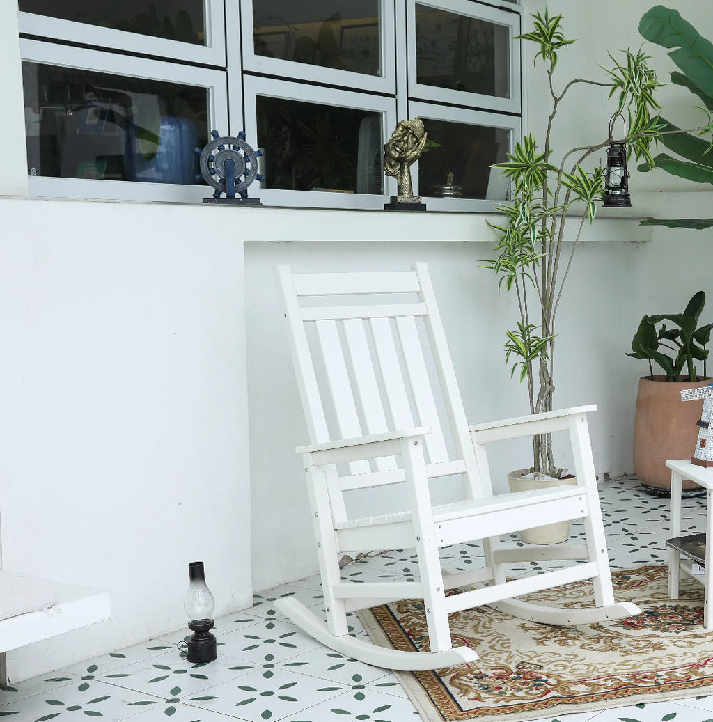 Oversized Rocking Chair with Wood-Texture