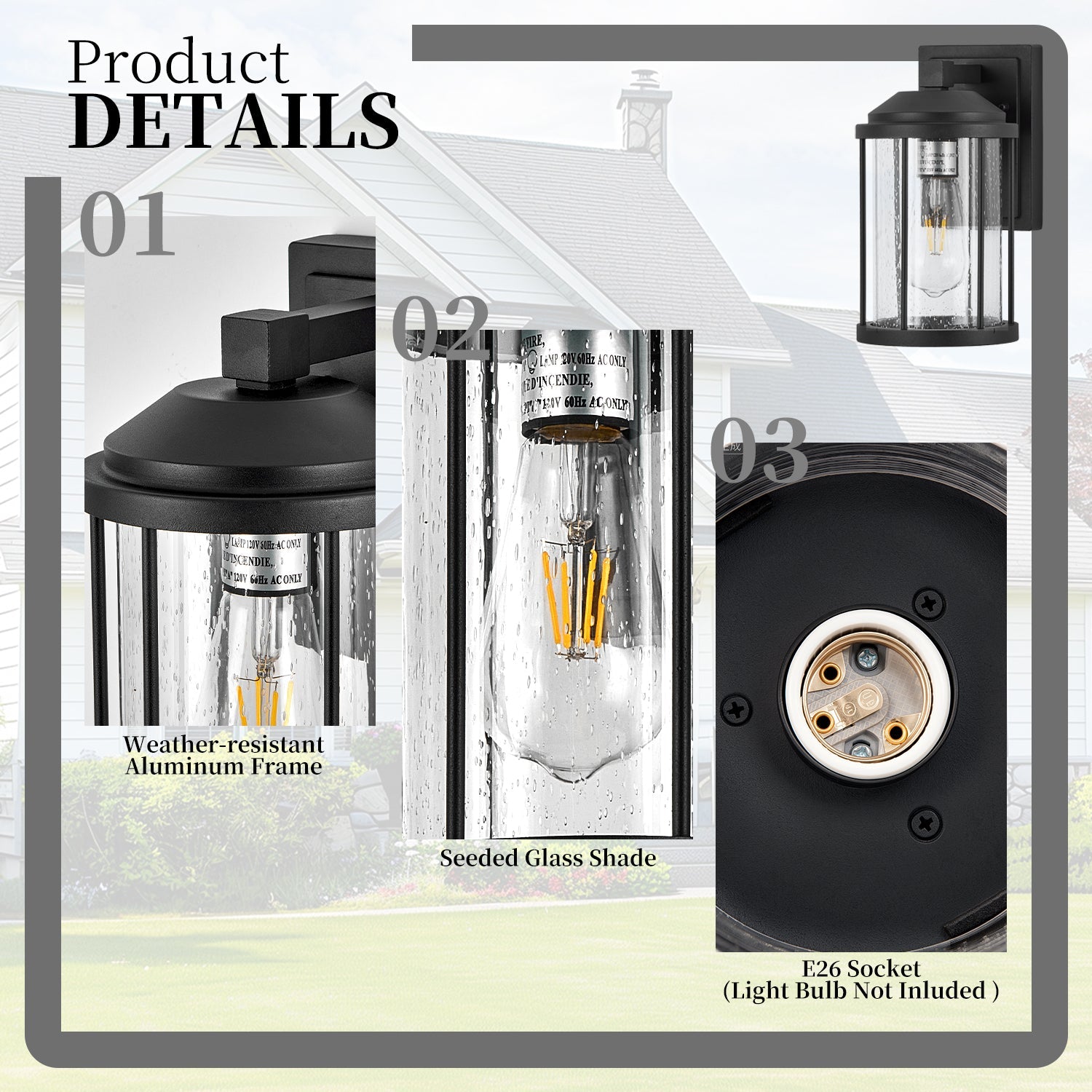 Outdoor Wall Sconces 2 Pack