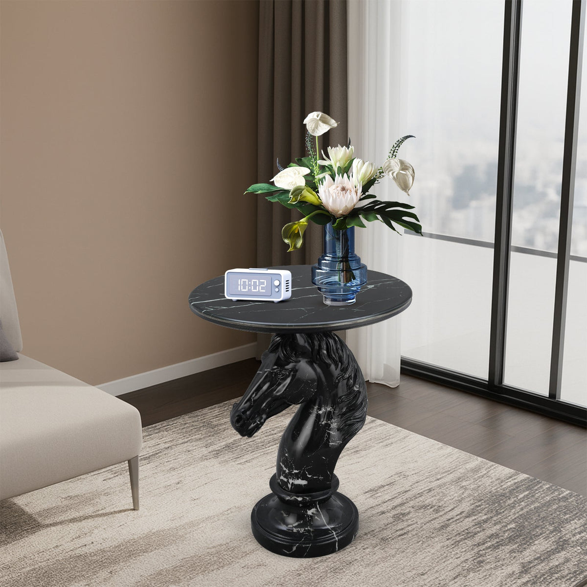 Horse Head Accent Table Animal Statue