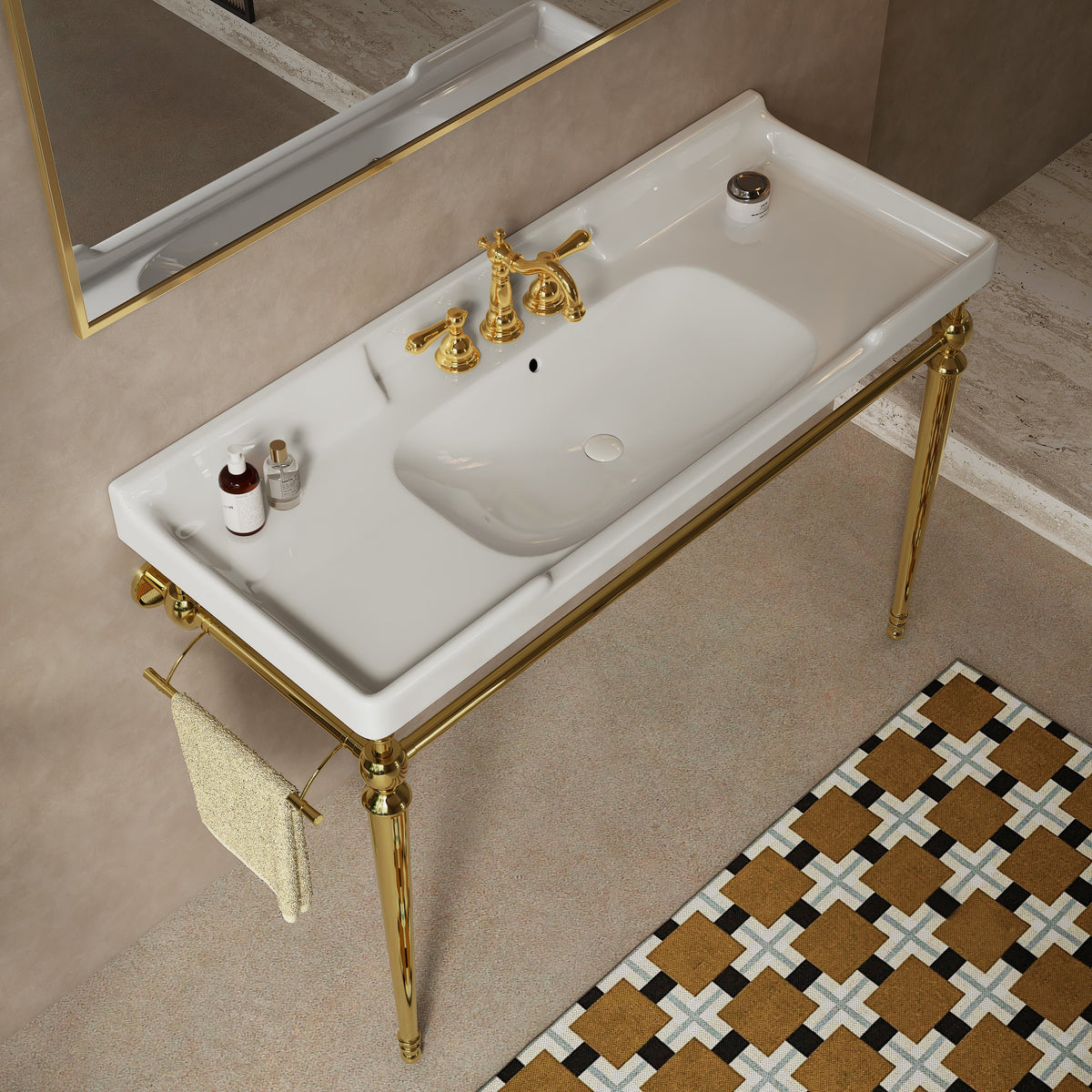 VICI 48" Bathroom Console Sink, Wall-Mounted