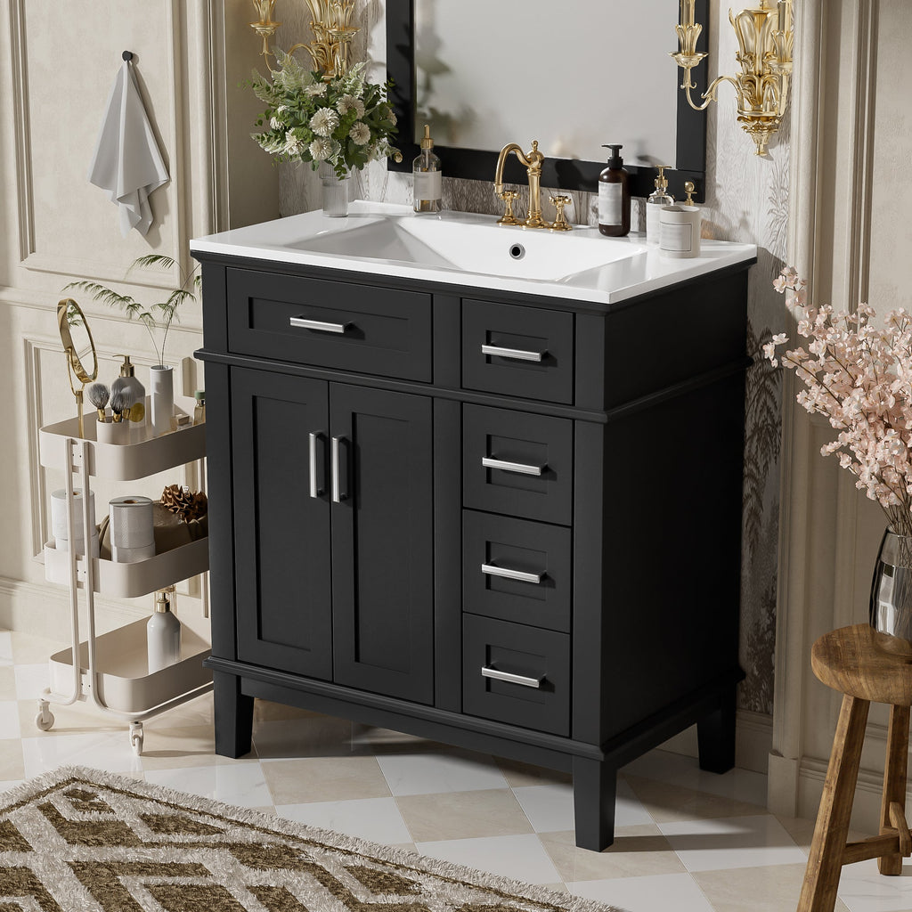 30" Bathroom Vanity with Ceramic Sink