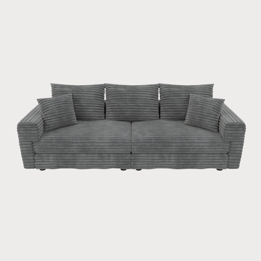 82.7" Plush Corduroy 3-Seat Sofa