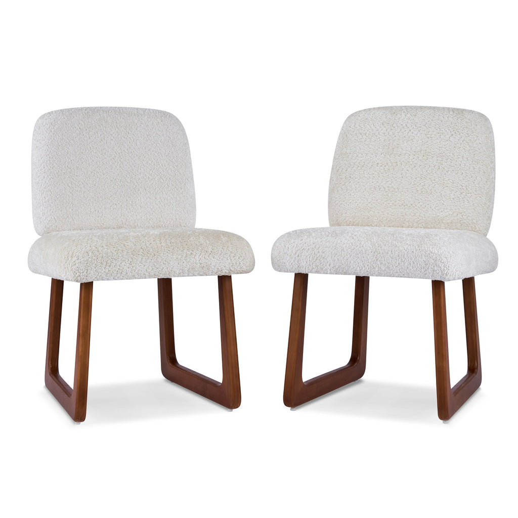 Dining Chair Set of 2, Plush Fabric Upholstered Dining Chairs