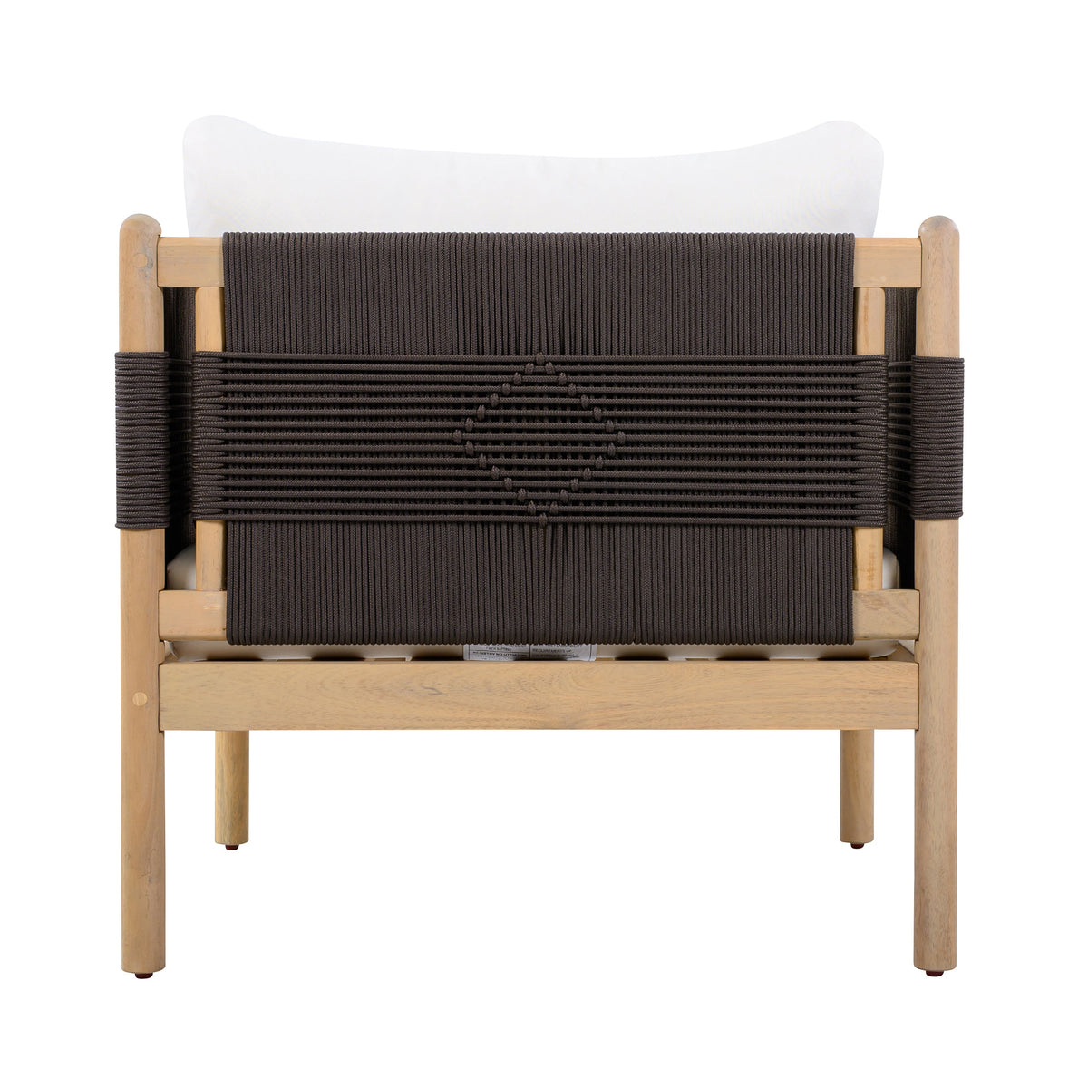 Outdoor Acacia Wood Club Chair with Diamond Rope Weave & Cushions