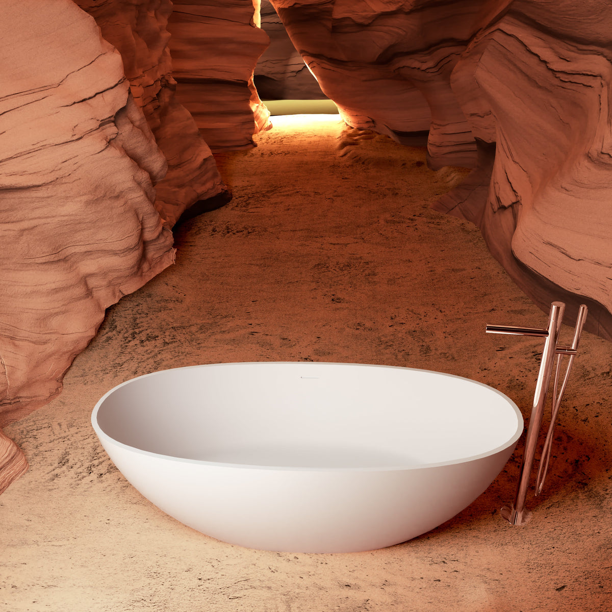 65" Freestanding Solid Surface Bathtub