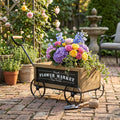 Rustic Wooden Wagon Planter