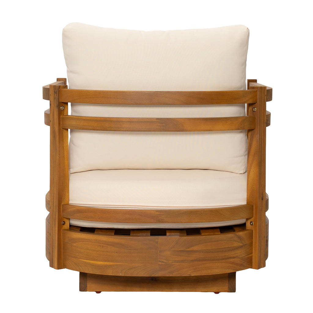 Acacia Wood Outdoor Swivel Chair