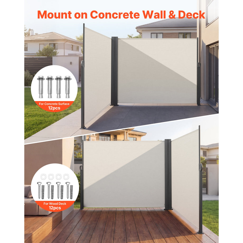 Retractable Side Awning, 71" x 236"