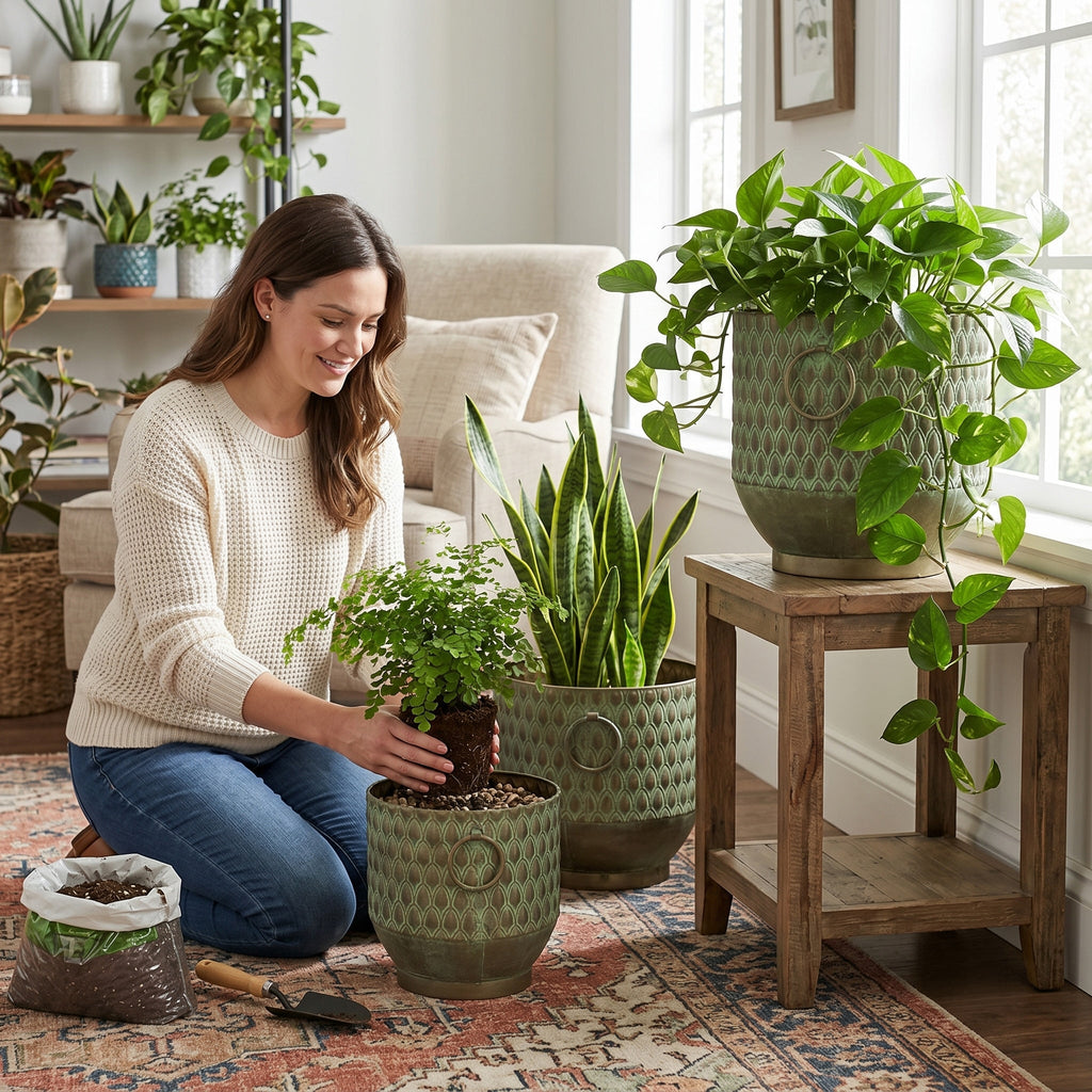 S/3 Textured Garden Pots & Planters