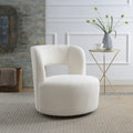Swivel Barrel Chair with Soft Teddy Fabric
