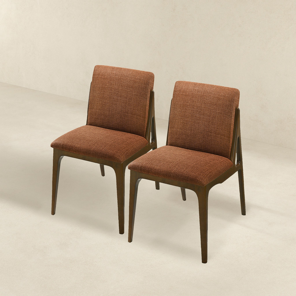 Grivelle Orange Fabric Dining Chair (Set of 2)