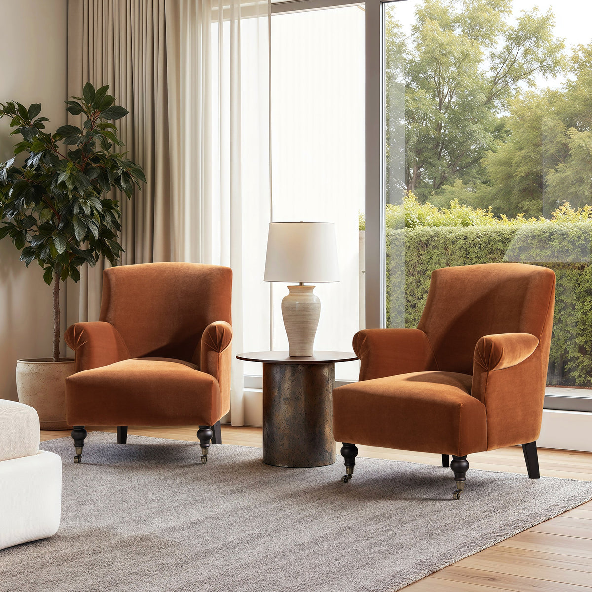 Eloise 30" Pleated Sock Arm Accent Armchair