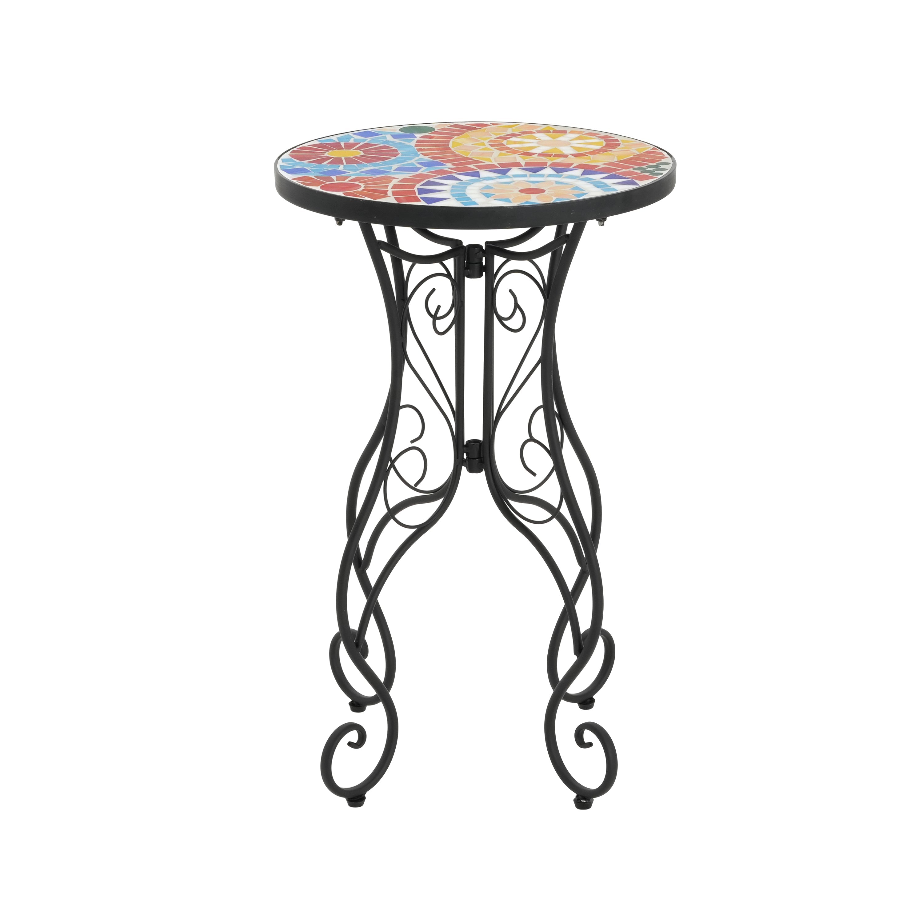Outdoor Side Table in Colorful and Black