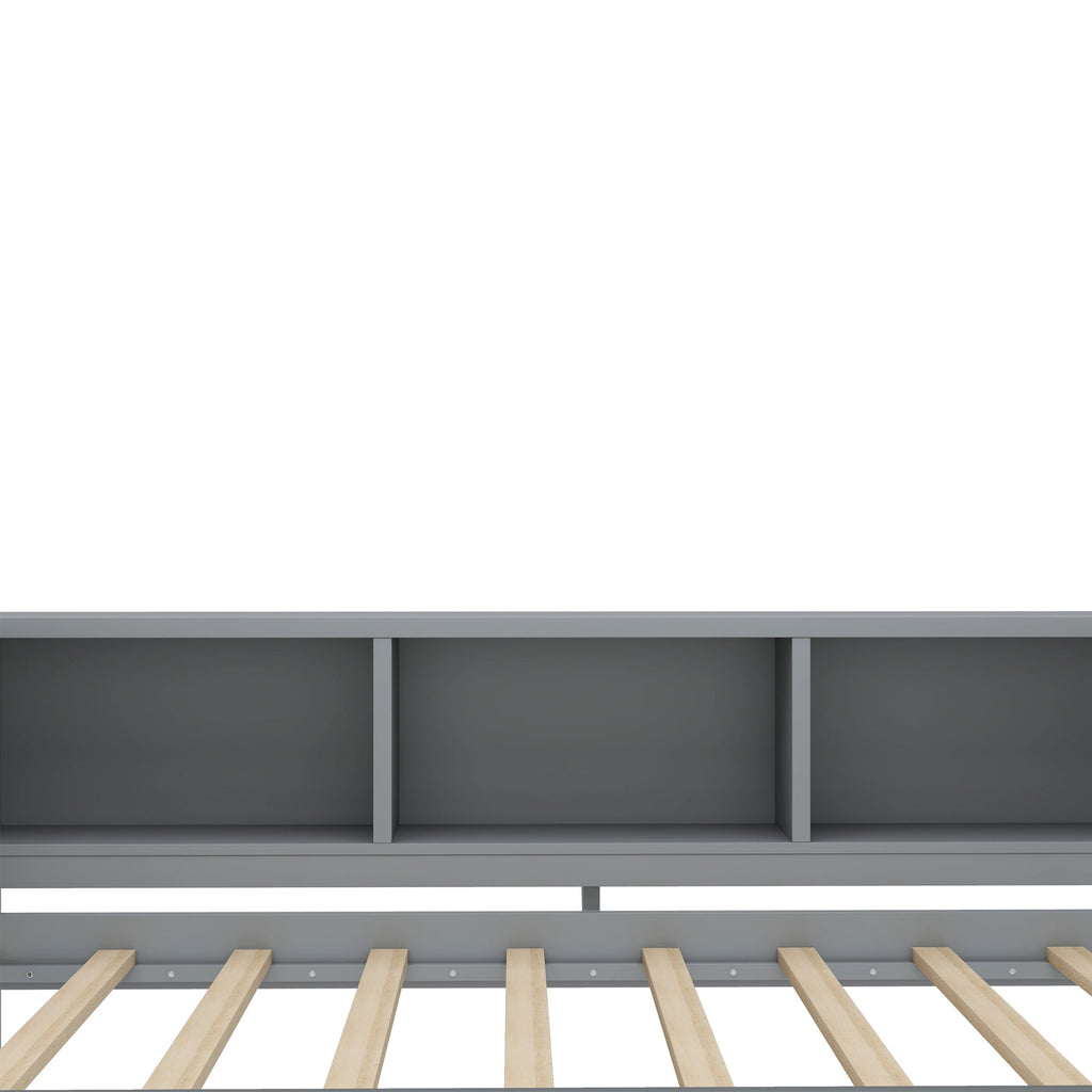 Twin Size Daybed with Trundle, Wood Frame and Storage