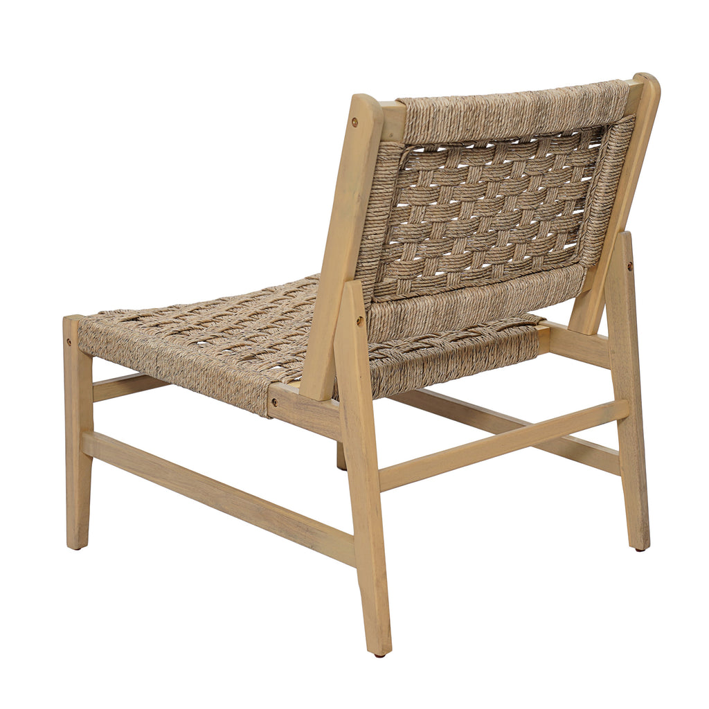 Noreen Club Chair Acacia Wood and Wicker Woven