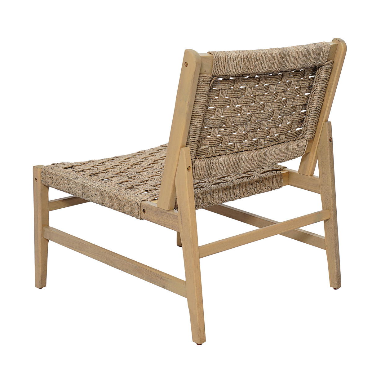 Noreen Club Chair Acacia Wood and Wicker Woven