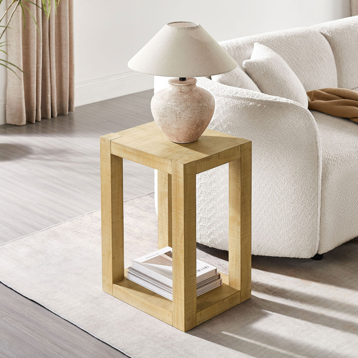 2-Piece Modern 2 Tier Rectangle Coffee Table Set