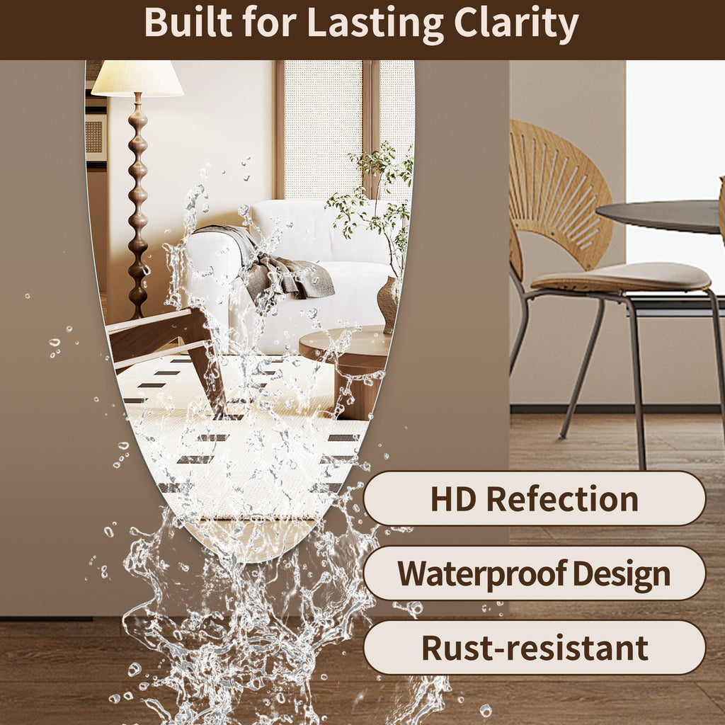 63" x 24" Modern Oval Full Length Wall Mirror