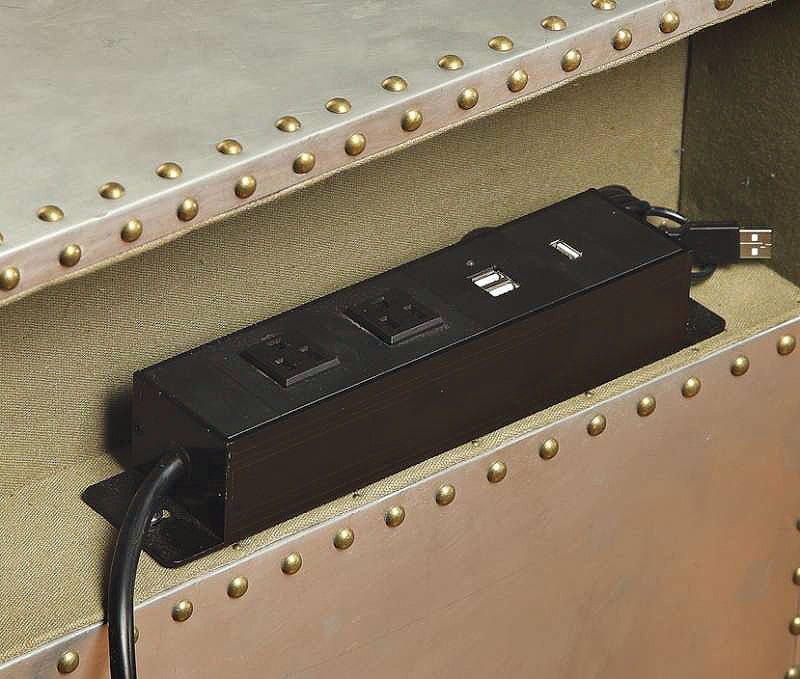 Brancaster Aluminum Nightstand With USB