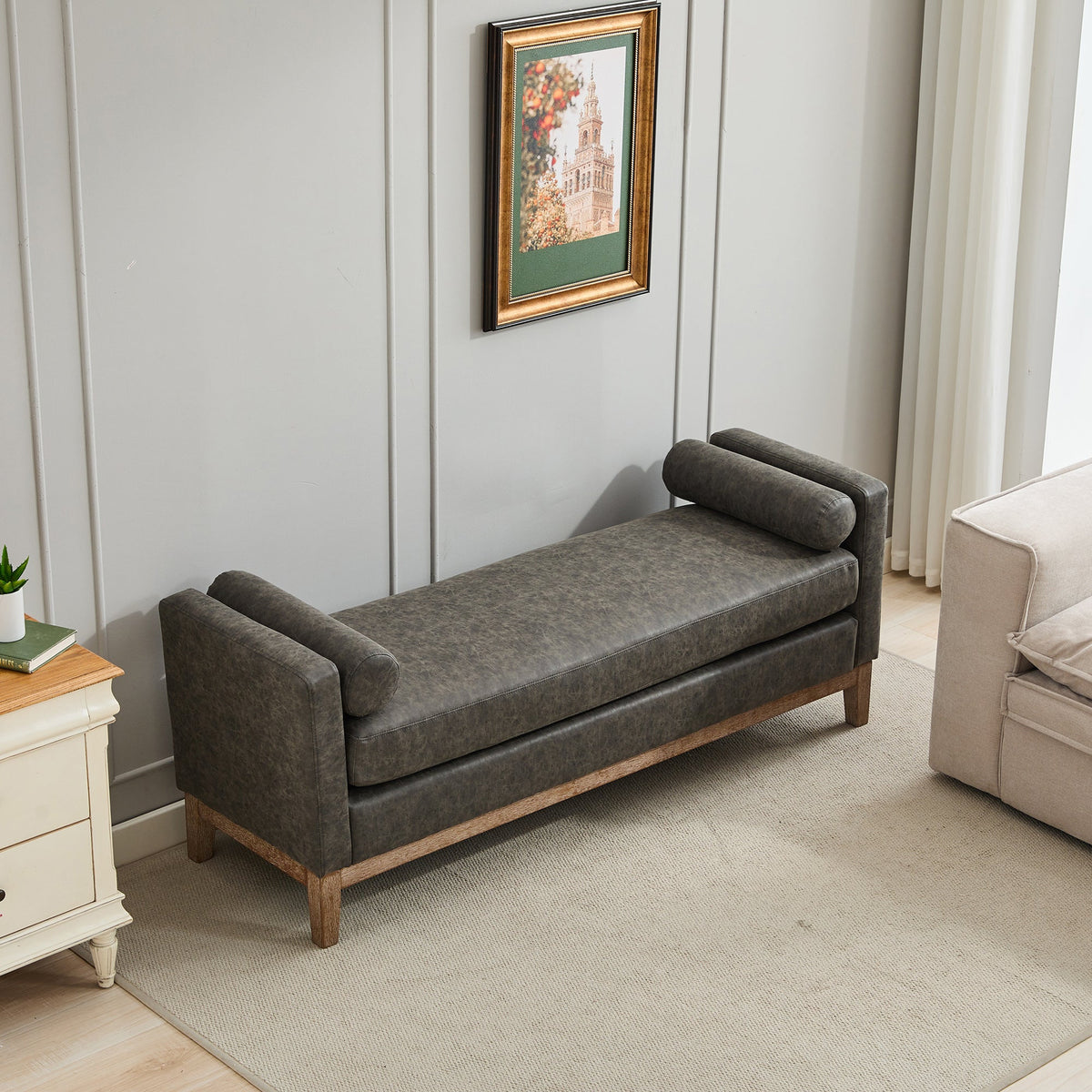 65.5"W Upholstered End of Bed Bench