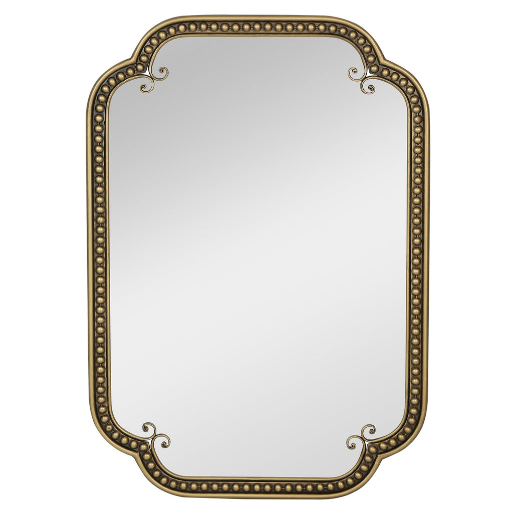 Gold Irregular Beaded Metal Framed Wall Mirror